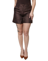 Dolce & Gabbana Brown Floral Brocade Mid Waist Mini Short -   -  Dolce & Gabbana.